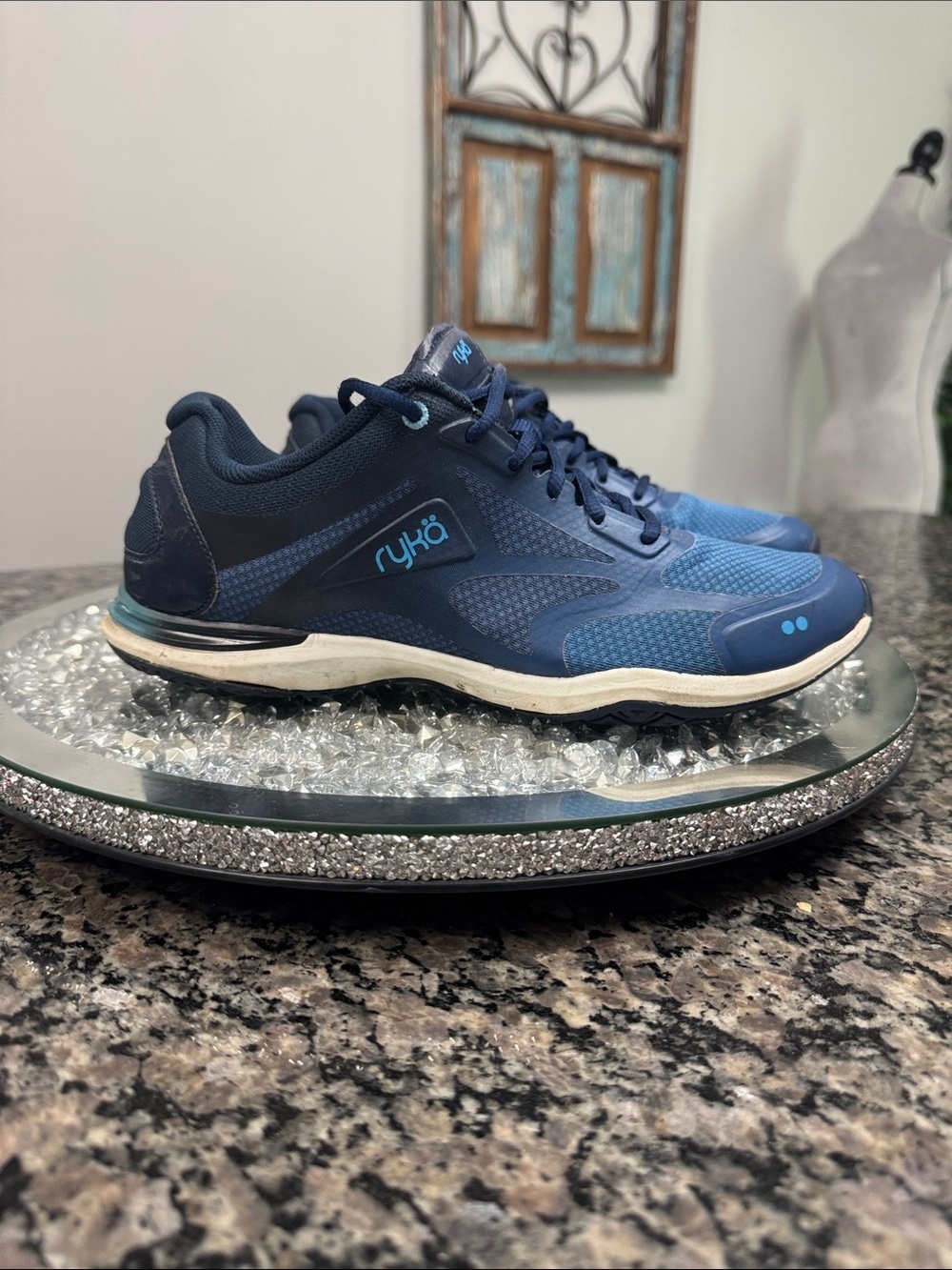 Ryka Dark Blue Athletic Trainers with Light Blue Accents 8M